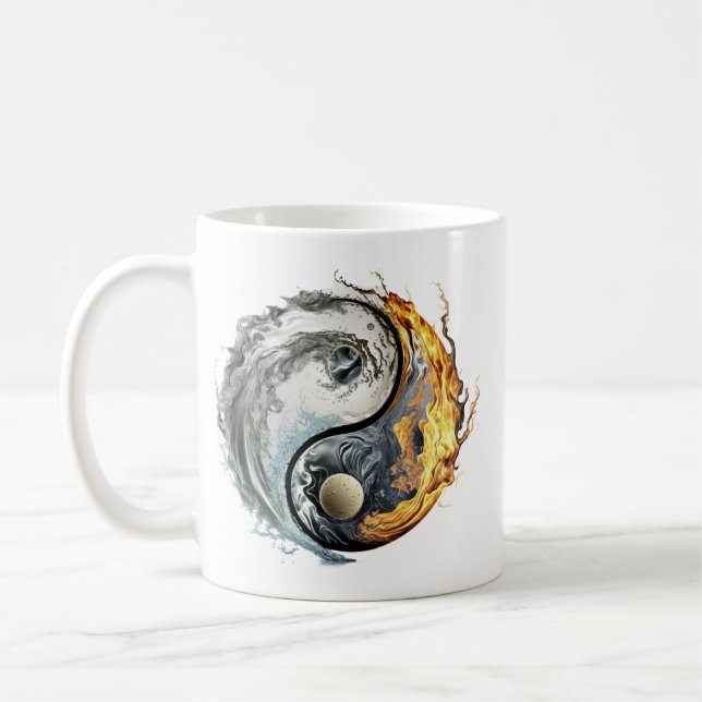 Caneca De Café Mug Yin & Yang Zen Yoga (Esquerda)