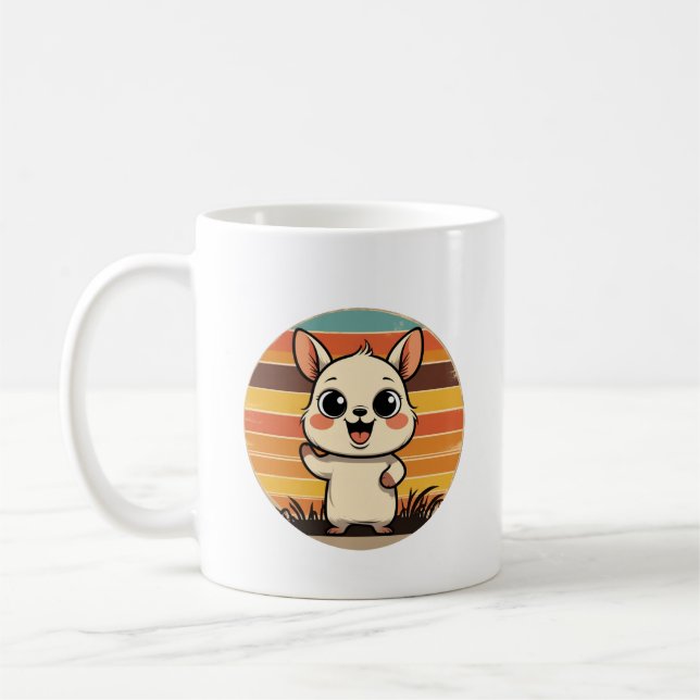 Caneca De Café Mugela com Bicho de Cartoon em Retro Sunset (Esquerda)
