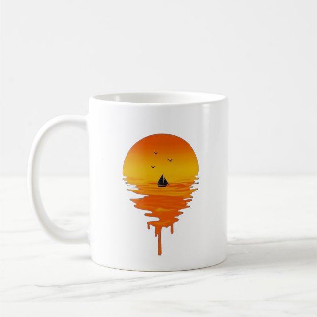 Caneca De Café Mugela Sunset Derretida - Horizonte Oceânico Surre (Esquerda)