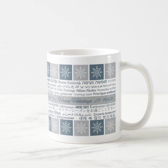 Caneca De Café Mugins de feriados felizes multilíngues (Direita)