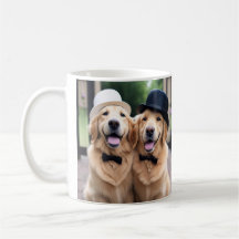 Mugs de Casamento de Retriever de Ouro Personaliza