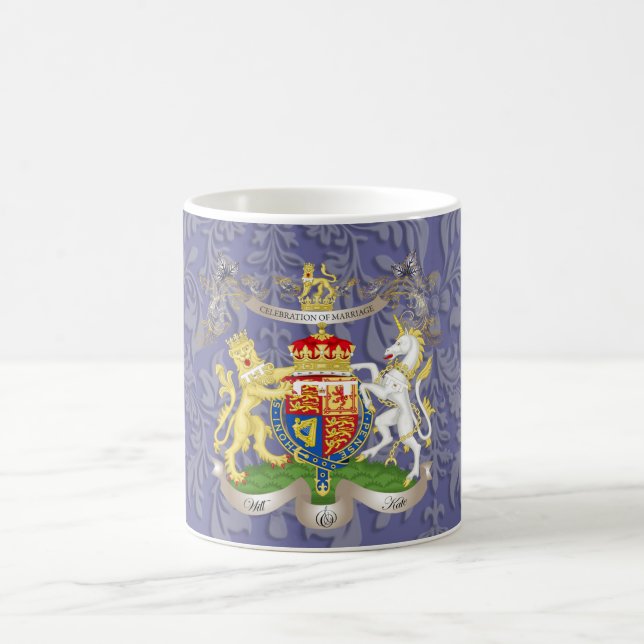 Caneca De Café Mugs de Memória Will+Kate, cor personalizável! (Centro)