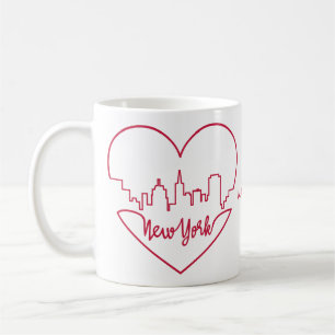 Caneca De Café Mugs de nome personalizado do New York Heart
