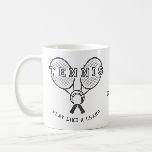 Caneca De Café Mugs de TÊNIS de nome personalizado (Esquerda)