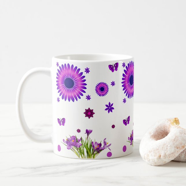 Caneca De Café mugs floral (Com Donut)