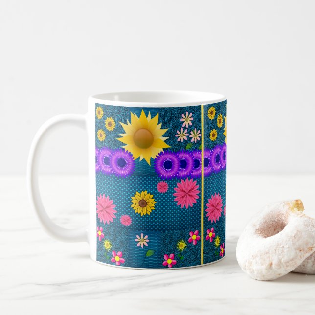 Caneca De Café mugs floral (Com Donut)