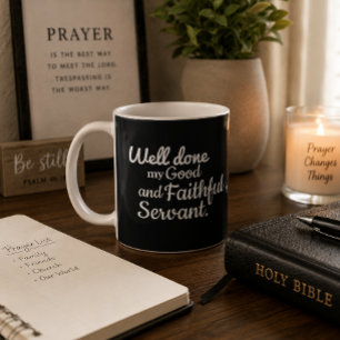 Caneca De Café 'Muito Bem Feito' Fé Mateus 25:23 Devoção Matinal