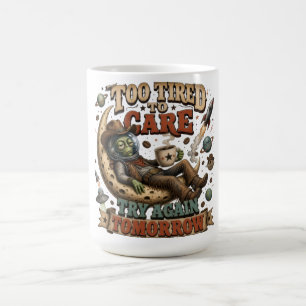Caneca De Café Muito Cansado para se Importar Citação Engraçada d