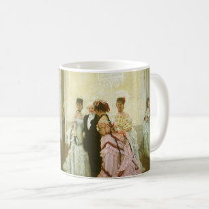 Caneca De Café Muito cedo por James Tissot, Arte Vitoriana Vintag