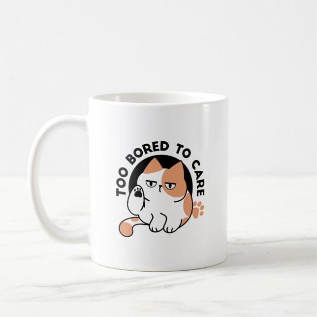 Caneca De Café Muito Entediado para se Importar – Citação Diverti (Esquerda)