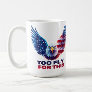 Caneca De Café Muito Fly Para Esta Águia Patriótica Bandeira Amer