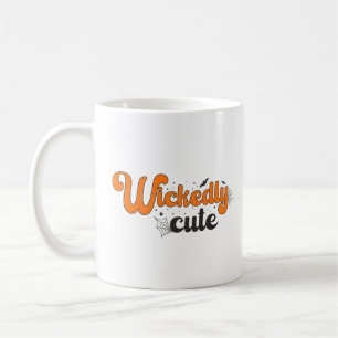 Caneca De Café Muito fofo - padrão mágico do Halloween perto