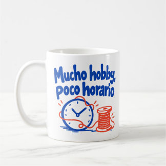 Caneca De Café Muito hobby, pouco horário: relógio e carretel