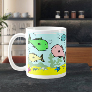 Caneca De Café Muito Mais Peixe No Mar