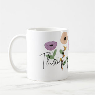 Caneca De Café Muito Obrigado Agradecidos Florescem Com Agradecim