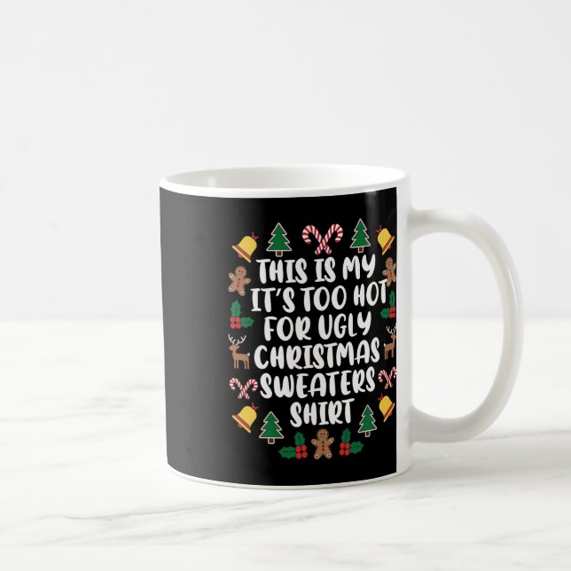 Caneca De Café Muito Quente Suores De Natal Feios Engraçados Famí (Direita)