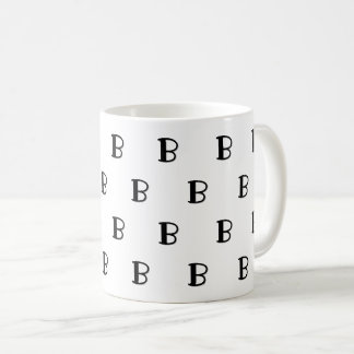 Caneca De Café Muitos Monogramas Padrão de Letra Negrito Personal
