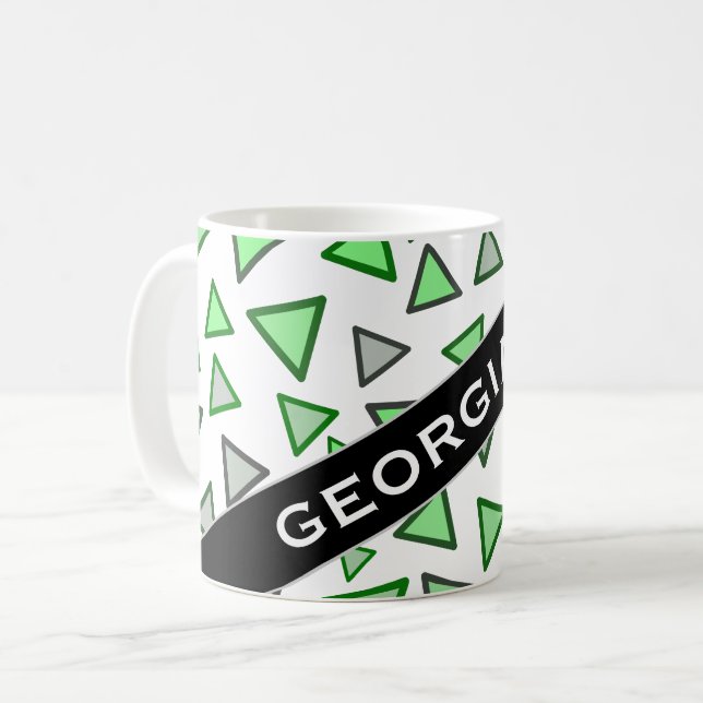 Caneca De Café Muitos triângulos coloriram várias máscaras da (Frente Esquerda)