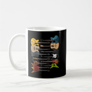 Caneca De Café Muitos Violões Baixo Elétrico Guitarras Tocador de