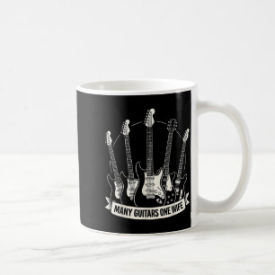 Caneca De Café Muitos Violões Uma Esposa Divertido Músico Guitarr