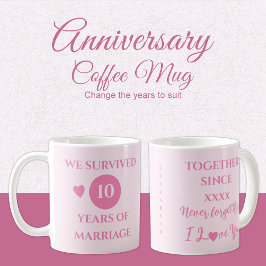Caneca De Café Mulher: 10 anos do ano mais casamento rosa