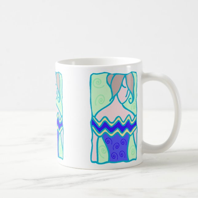 Caneca De Café Mulher 1920 Aquarius com símbolo azul (Direita)
