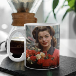 Caneca De Café Mulher 3 Flor Paris 60s
