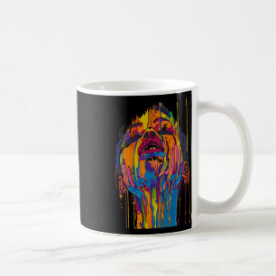 Caneca De Café Mulher Africana Legal Afro Cor Pintada No Rosto Ju