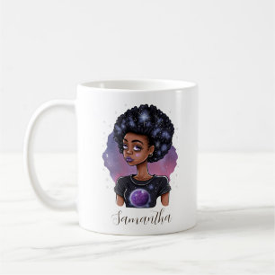 Caneca De Café Mulher Afro Elegante Estimulante