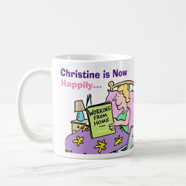 Caneca De Café Mulher agora está trabalhando de casa (Esquerda)