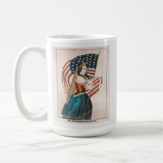 Caneca De Café Mulher Americana Patriota | Bandeira Americana | 2