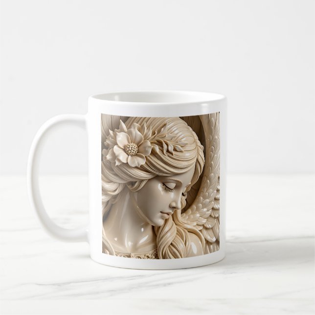 Caneca De Café Mulher Anjo Perfil Rosto (Esquerda)