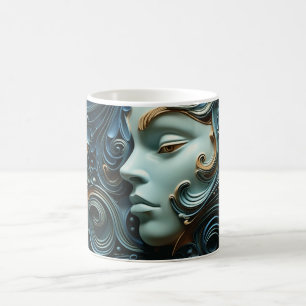 Caneca De Café Mulher ao Luar Arte 3D