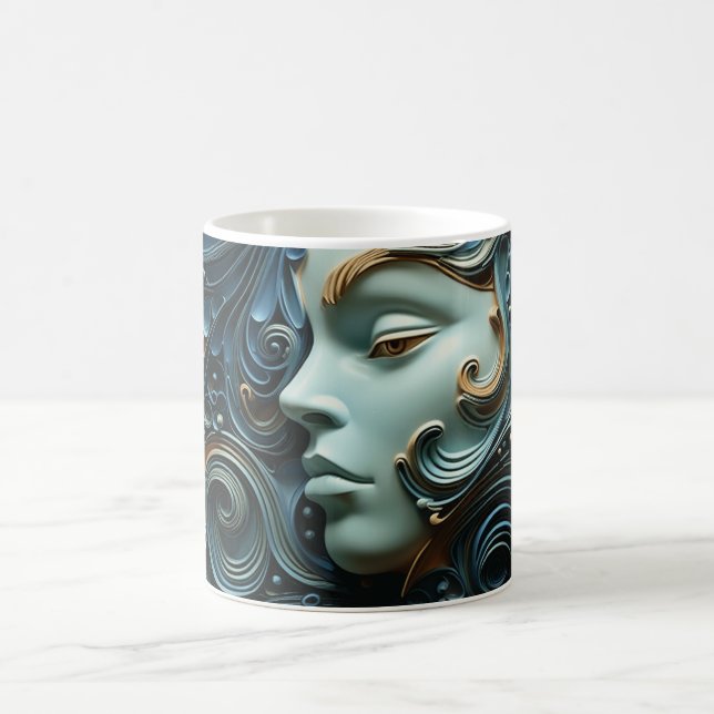 Caneca De Café Mulher ao Luar Arte 3D (Centro)