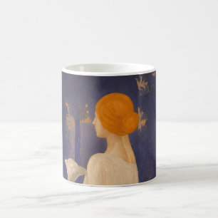 Caneca De Café Mulher Art Nouveau Etérea por Lírios-de-callas ao 