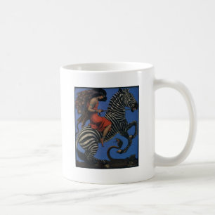 Caneca De Café Mulher Art Nouveau Zebra Vintage