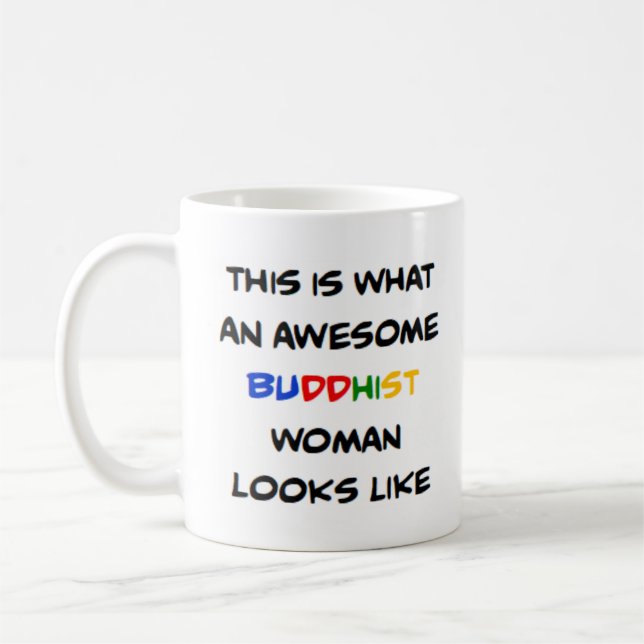 Caneca De Café mulher budista, incrível (Esquerda)