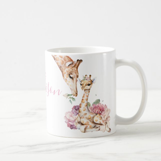 Caneca De Café Mulher-Cama-Mãe-Girafa com Bebê (Direita)