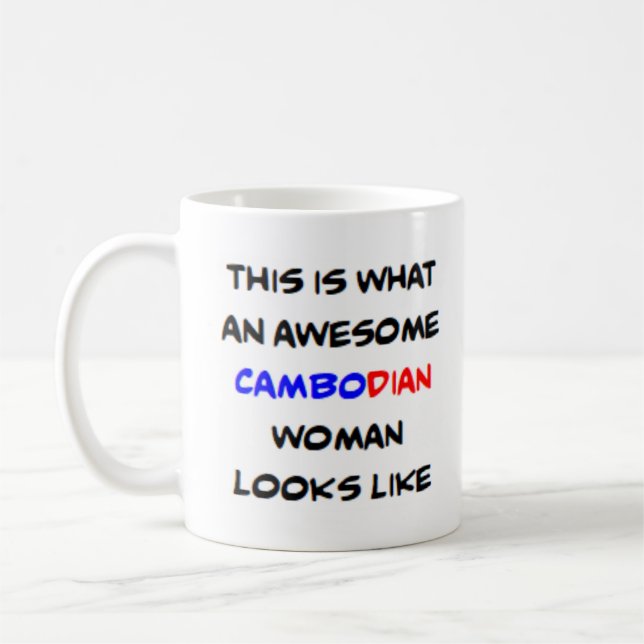 Caneca De Café mulher cambojana, incrível (Esquerda)