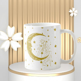 Caneca De Café Mulher celestial, lua estrelas, boho, astronomia e