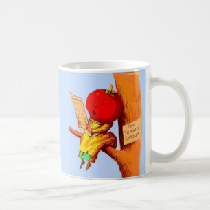 Caneca De Café Mulher-chefe de tomate com cartão vitorioso