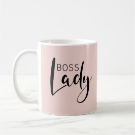 Caneca De Café Mulher-chefe feminina cor-de-rosa