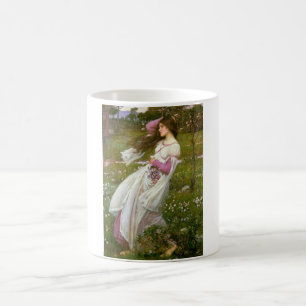 Caneca De Café Mulher coletando flores no vento