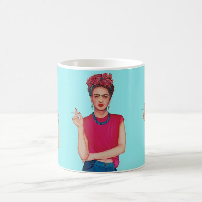 Caneca De Café Mulher com banda floral (Centro)