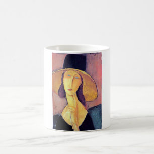 Caneca De Café Mulher com chapéu grande, Modigliani