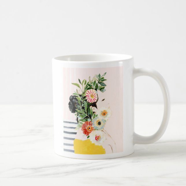 Caneca De Café Mulher com Flores (Direita)
