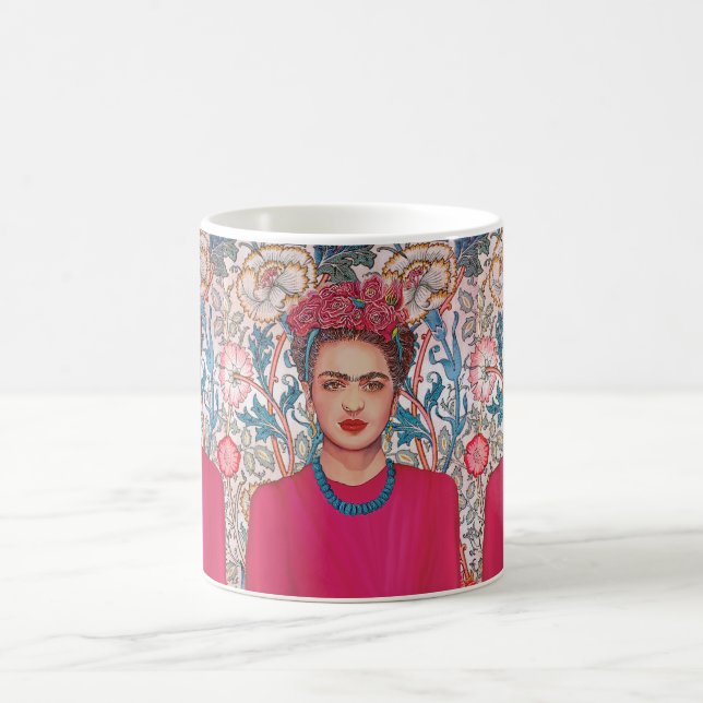 Caneca De Café Mulher com flores rosa (Centro)