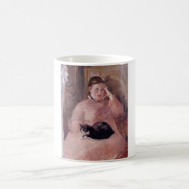 Caneca De Café Mulher com gato (de Edouard Manet) (Centro)