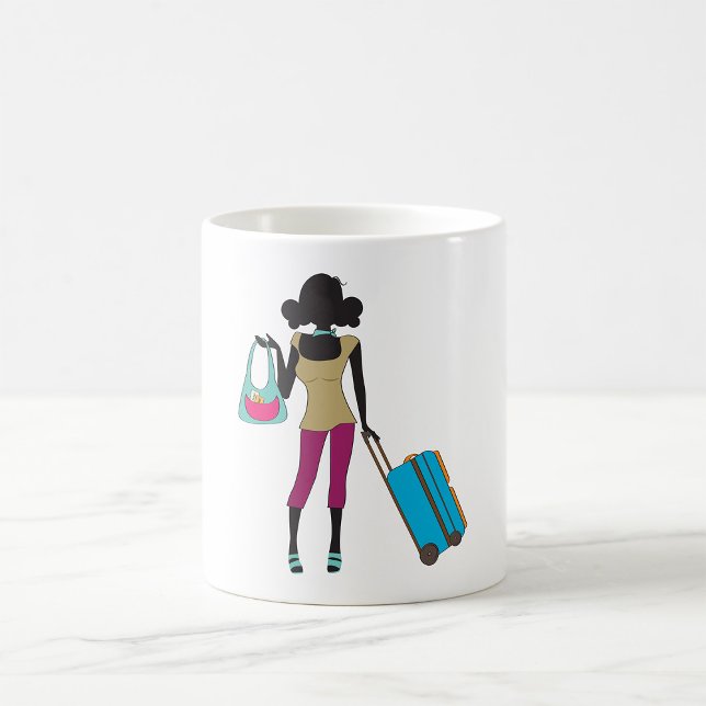 Caneca De Café Mulher Com Mala (Criador carregado)