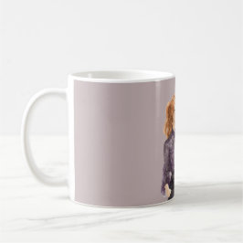 Caneca De Café Mulher de Cabelo Vermelho Blusa de Renda Roxa Ócul